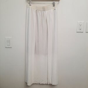 ESCADA White Pleated Maxi Skirt